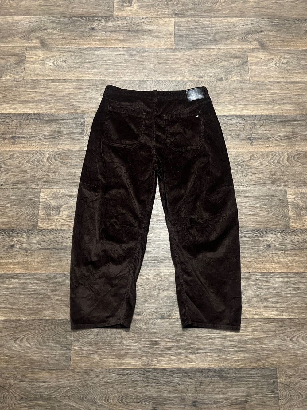 Rag & Bone Charlie Ankle Barrel Corduroy Pants Dark Brown Size 31 - Picture 10 of 11